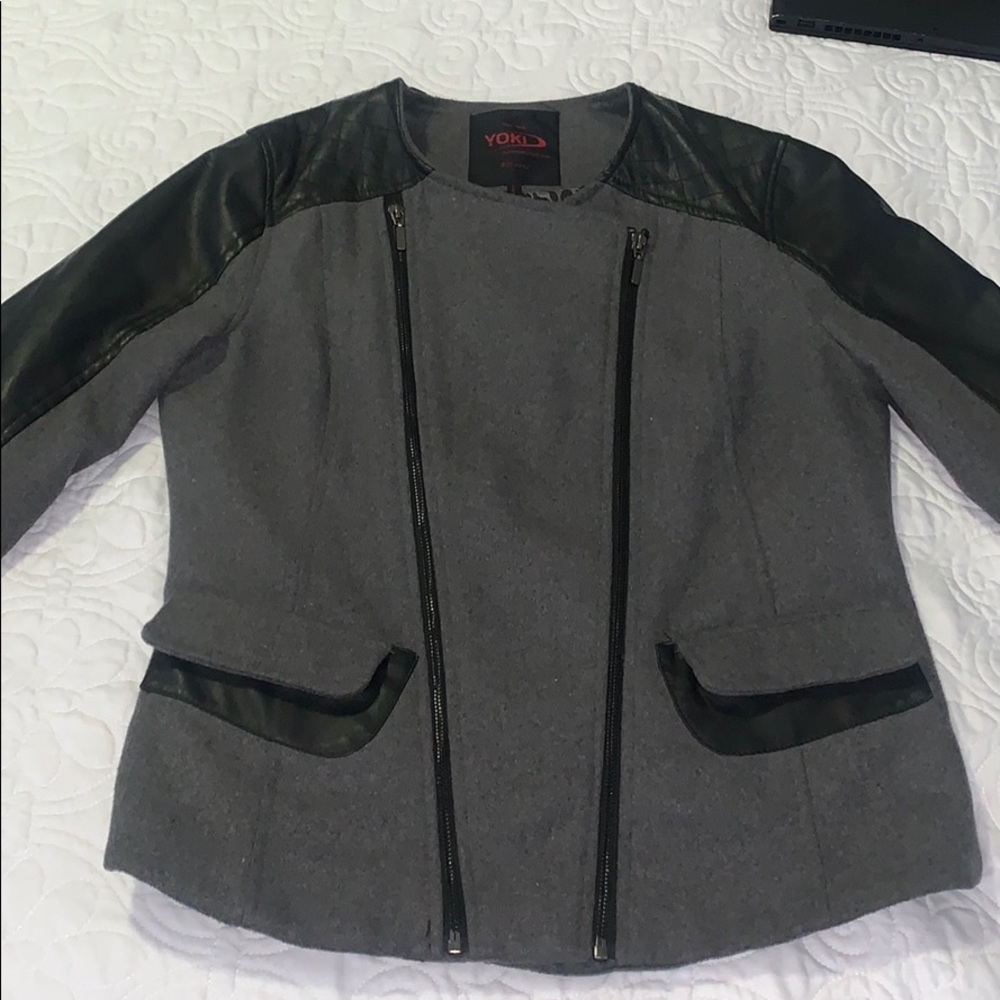 Wool & Leather coat - Picture 3 of 8
